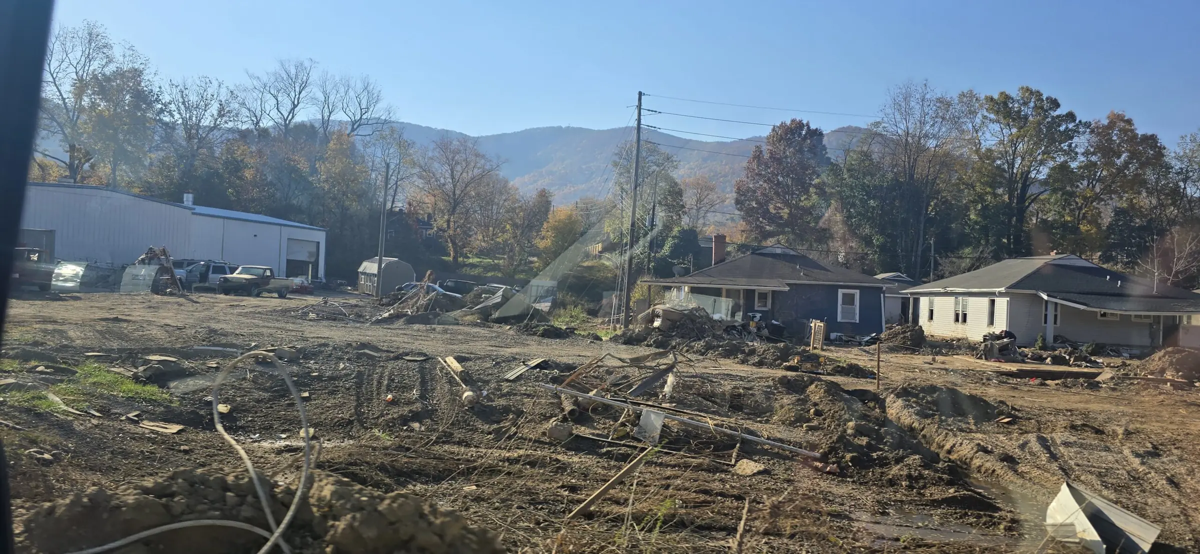 Neighborhood affected by Hurricane Helene