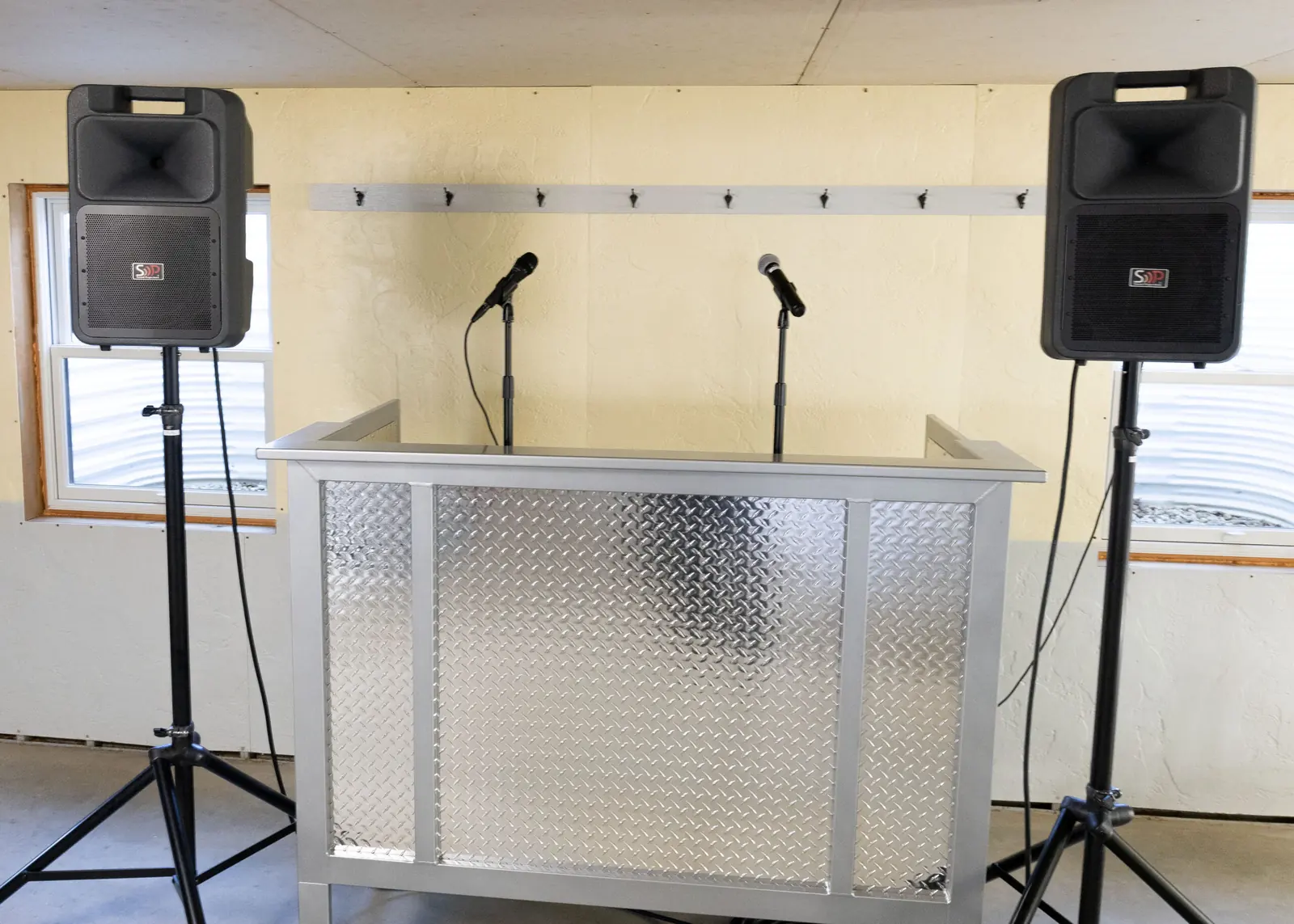 Speakers and microphones for local benefit events