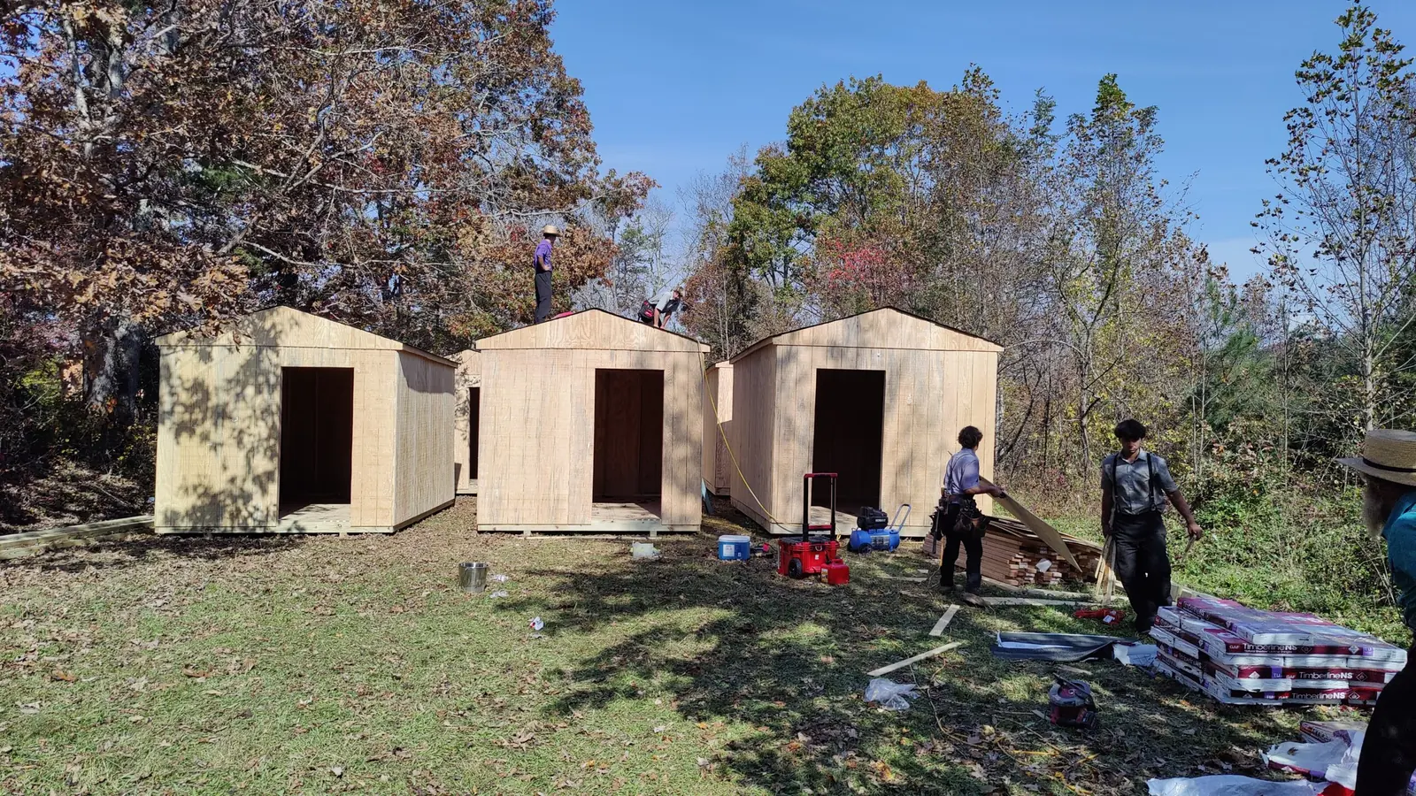 Tiny homes under construction